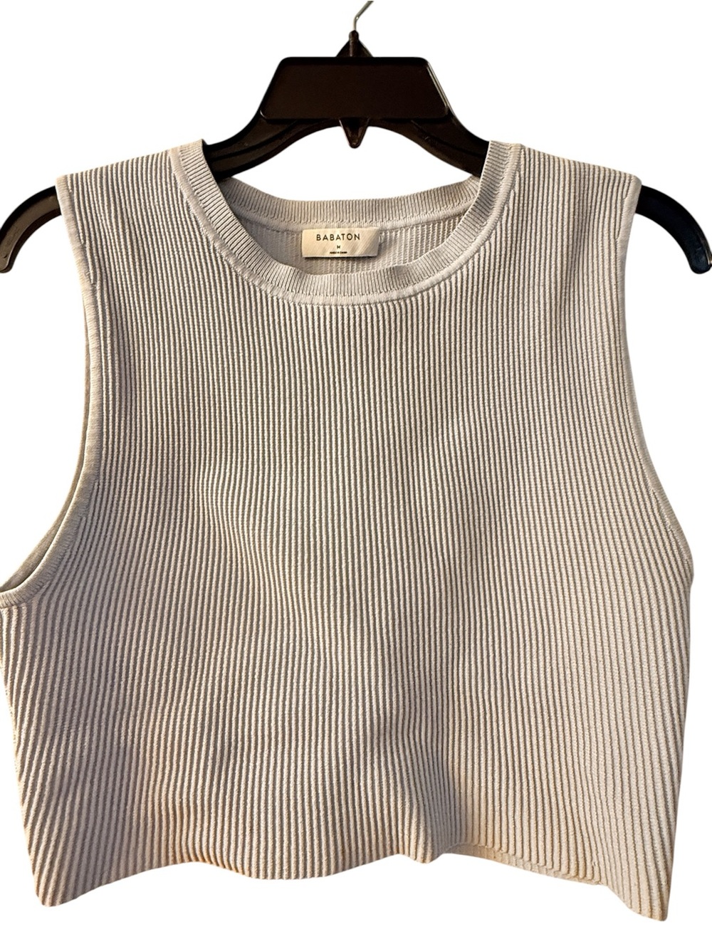 Babaton Ribbed Cream Cropped Tank